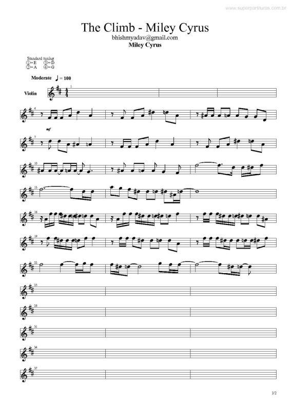 Partitura da música The Climb v.4