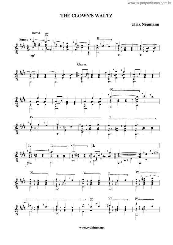 Partitura da música The Clown`S Waltz 