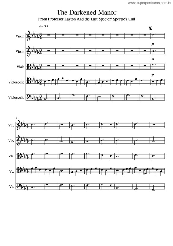 Partitura da música The Darkened Manor