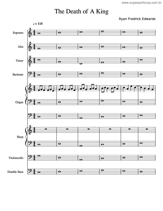 Partitura da música The Death Of A King