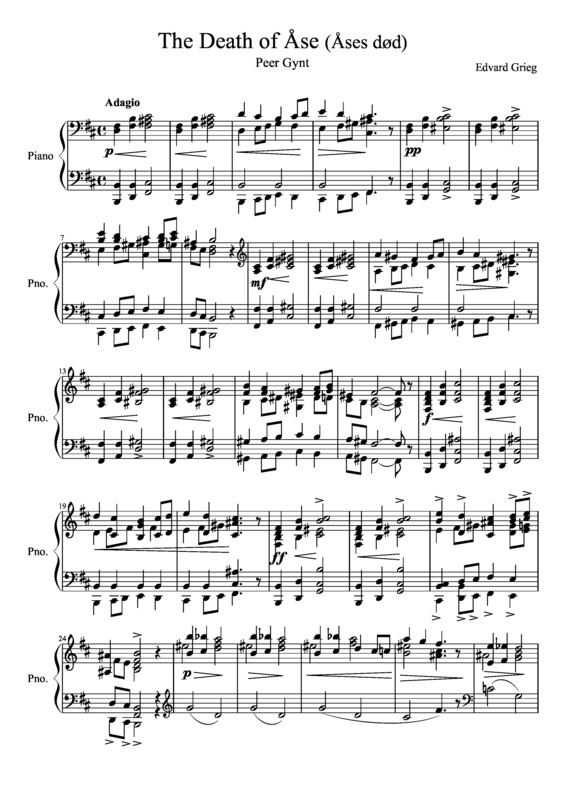 Partitura da música The Death of Ase Ases dod