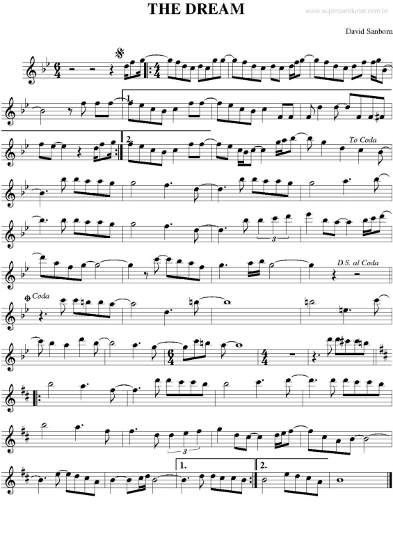 Partitura da música The Dream