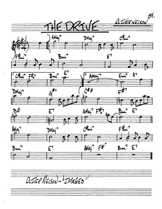 Partitura da música The Drive