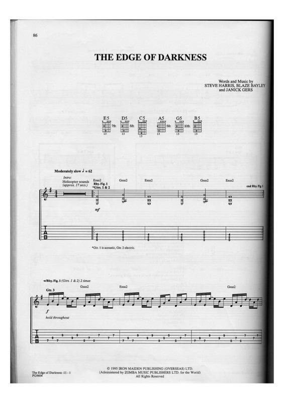 Partitura da música The Edge Of Darkness