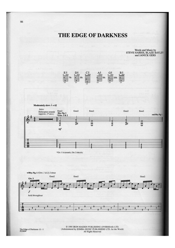 Partitura da música The Edge Of Darkness