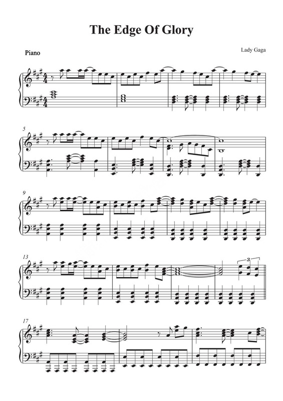 Partitura da música The Edge Of Glory