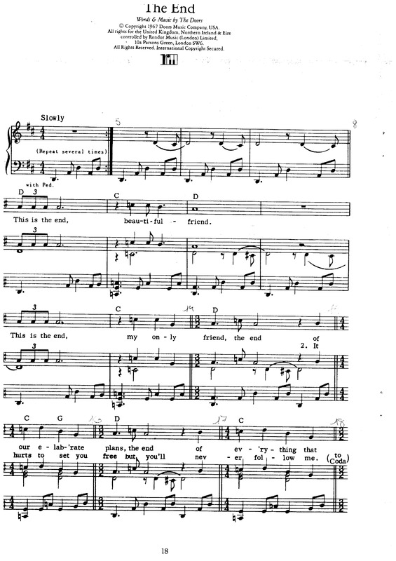 Partitura da música The End v.3