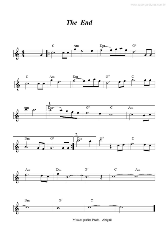 Partitura da música The End