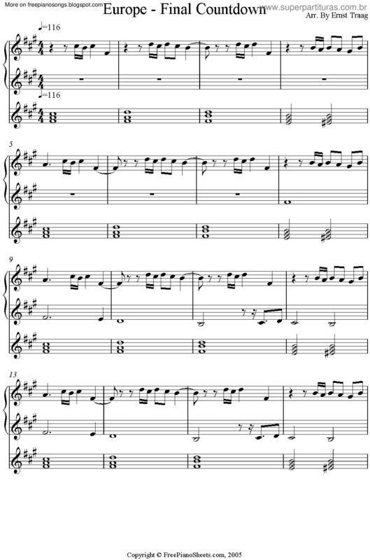 Partitura da música The Final Countdown v.7