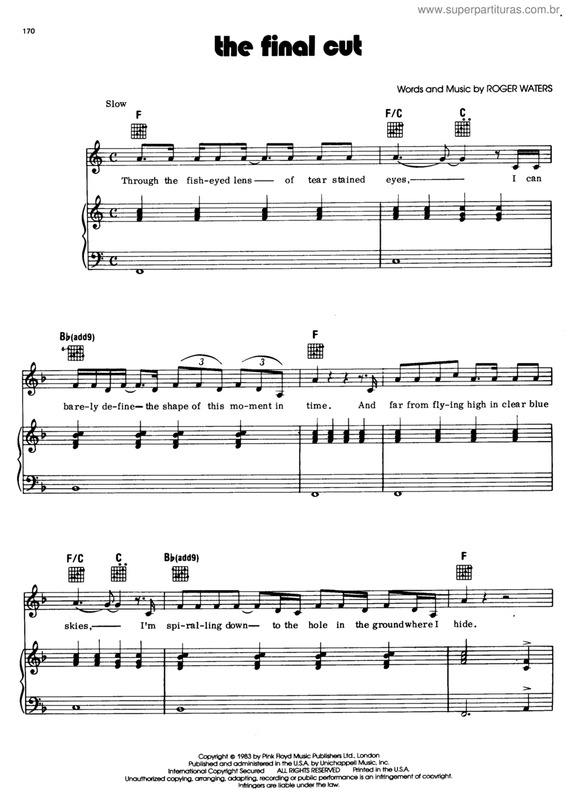 Partitura da música The final cut