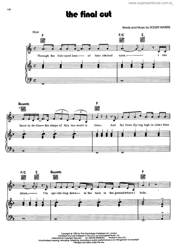 Partitura da música The final cut