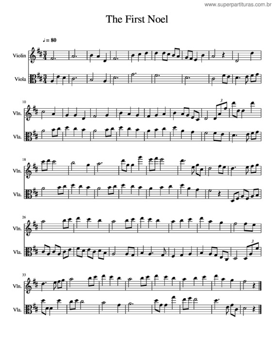 Partitura da música The First Noel v.6