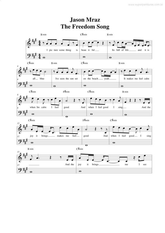 Partitura da música The Freedom Song