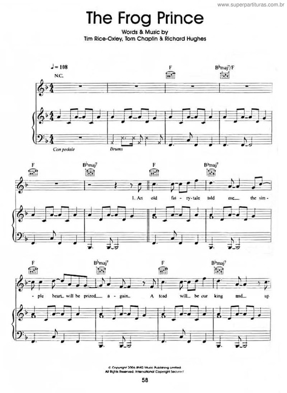 Partitura da música The Frog Prince