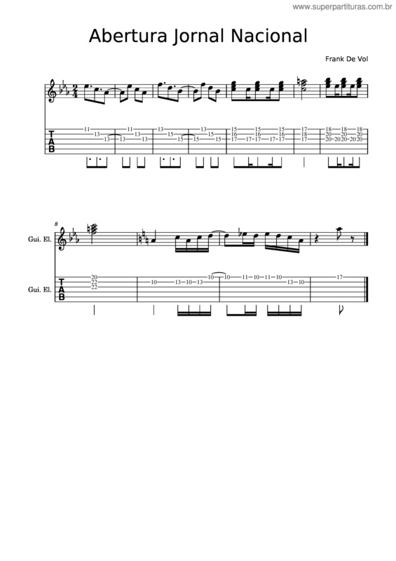 Partitura da música The Fuzz – Frank De Vol