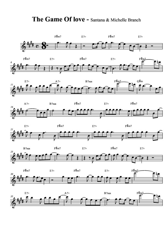 Partitura da música The Game of Love v.2