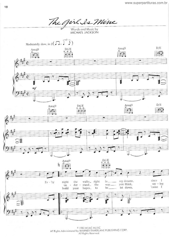 Partitura da música The Girl Is Mine v.2