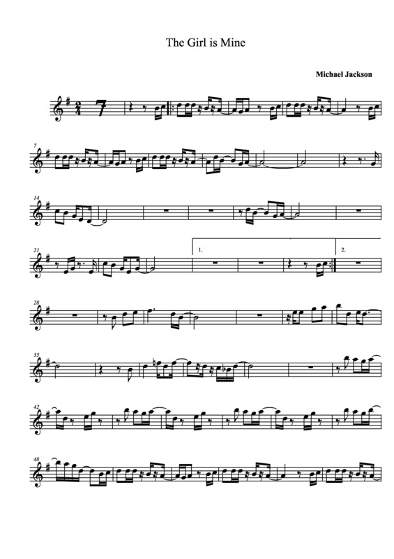 Partitura da música The Girl Is Mine v.3