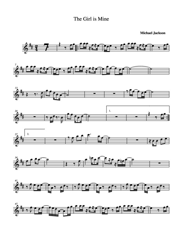 Partitura da música The Girl Is Mine v.4