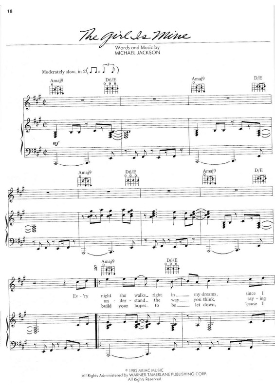 Partitura da música The Girl Is Mine v.5