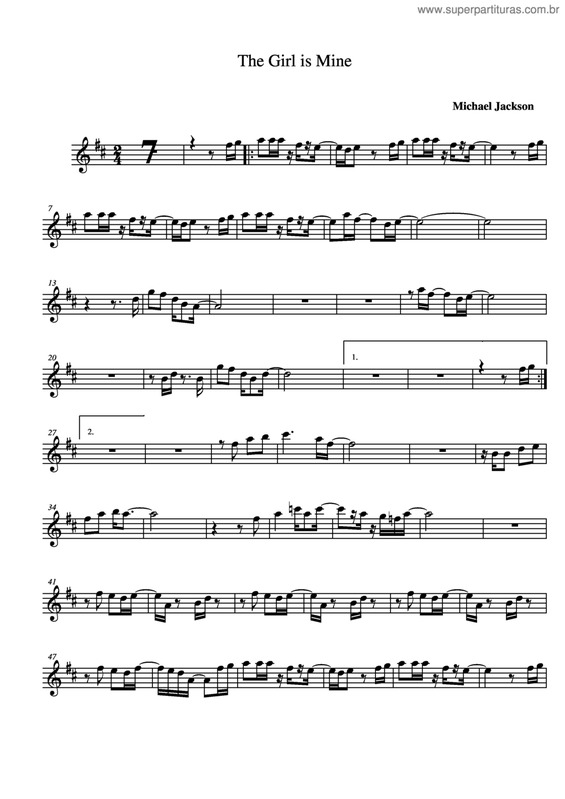 Partitura da música The Girl Is Mine v.6