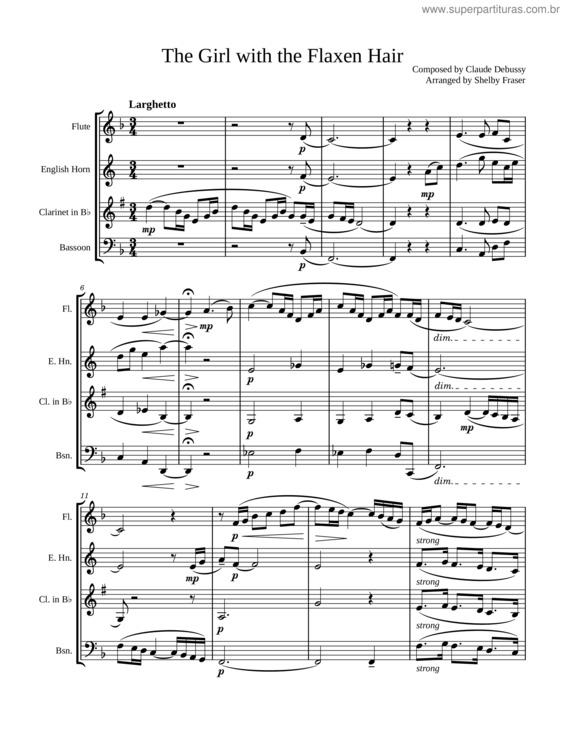 Partitura da música The Girl With The Flaxen Hair – Claude Debussy The Girl With The Flaxen Hair