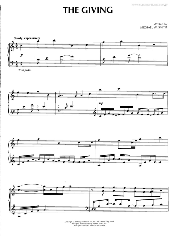 Partitura da música The Giving