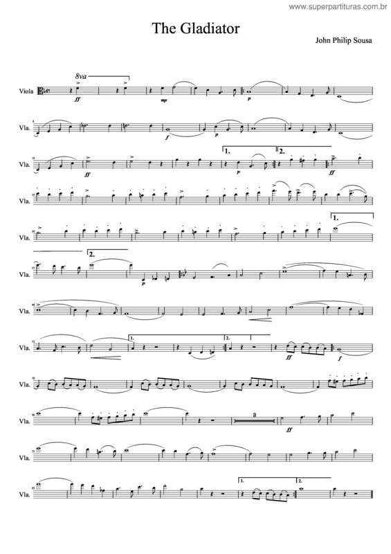 Partitura da música The Gladiator Viola