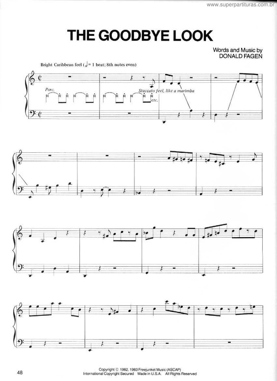 Partitura da música The Goodbye Look