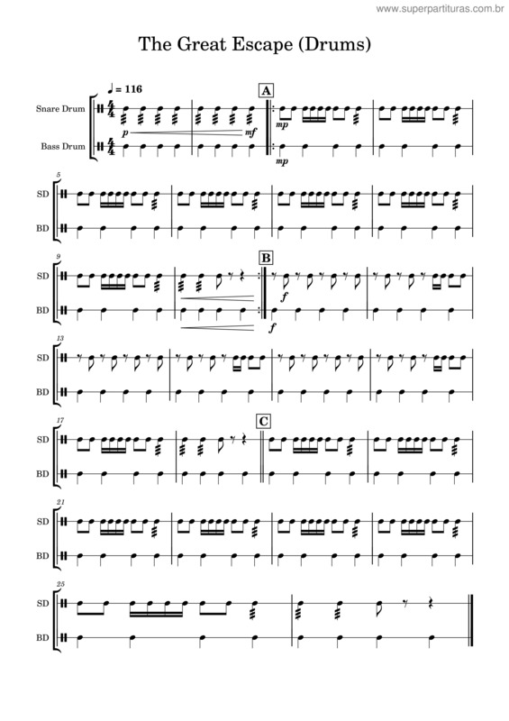 Partitura da música The Great Escape v.12