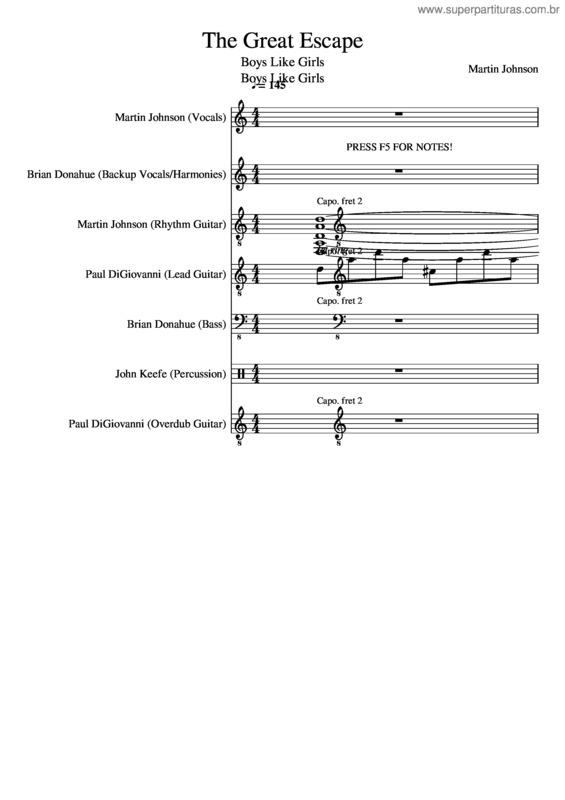 Partitura da música The Great Escape v.18
