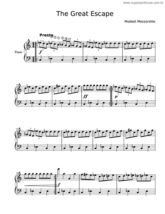 Partitura da música The Great Escape v.2
