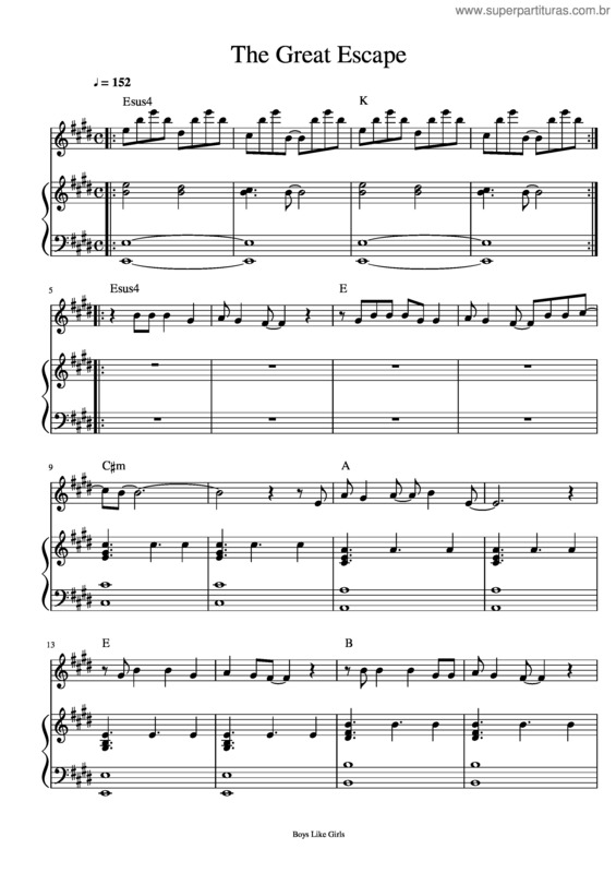 Partitura da música The Great Escape v.3