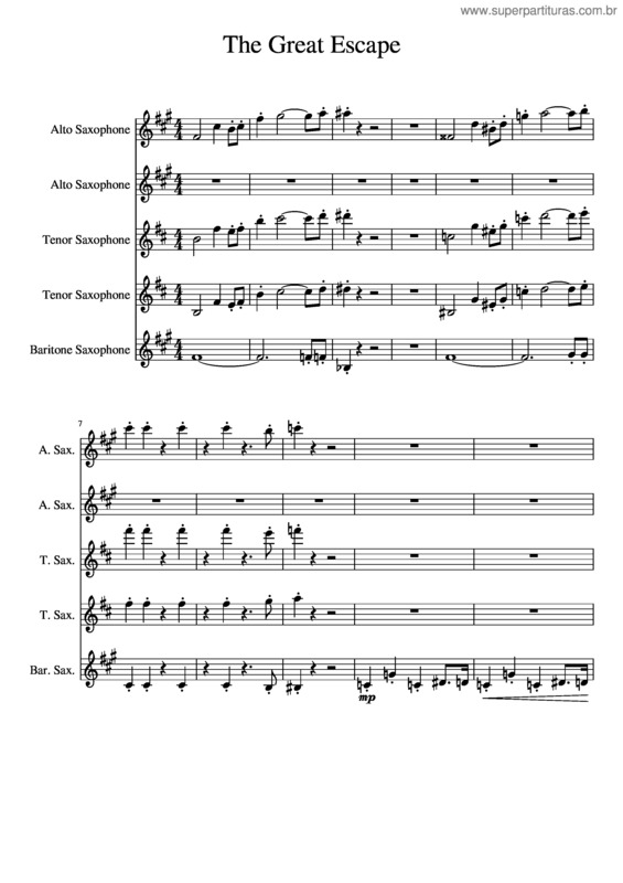 Partitura da música The Great Escape v.4