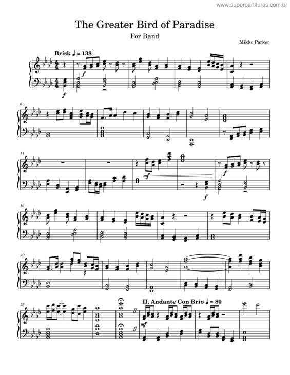Partitura da música The Greater Bird Of Paradise