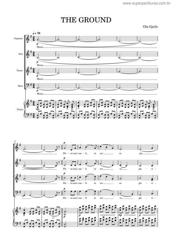 Partitura da música The Ground – Ola Gjeilo