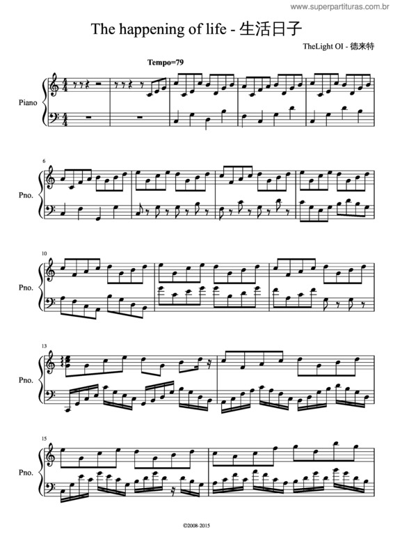 Partitura da música The Happening Of Life – Thelight Oi