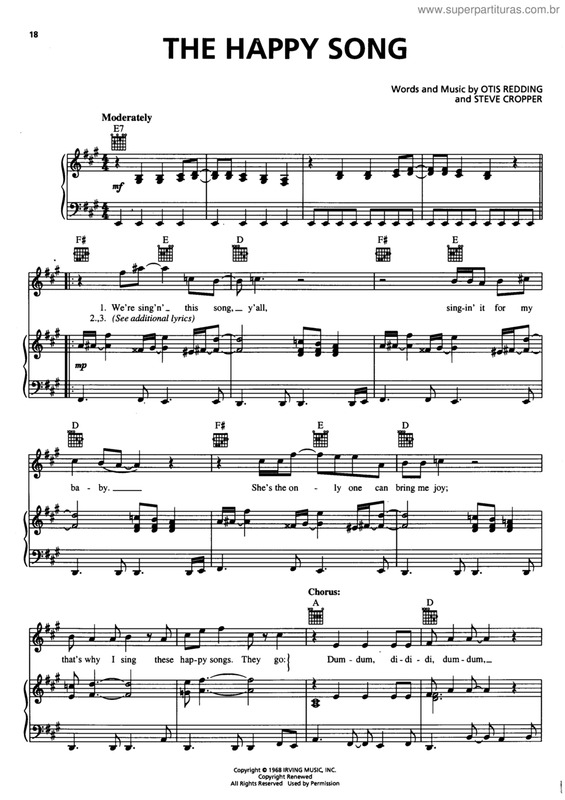 Partitura da música The happy song