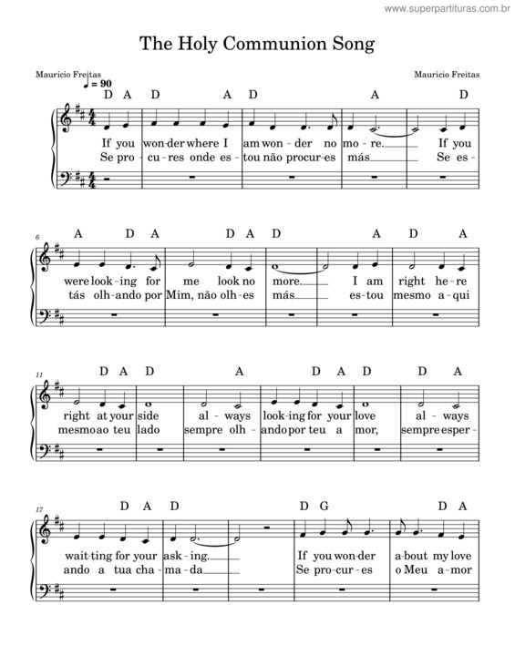 Partitura da música The Holy Communion Song