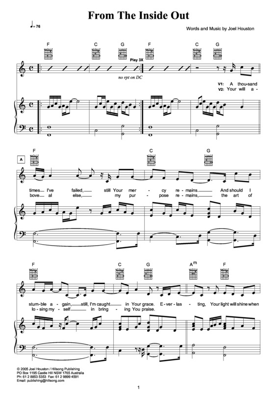 Partitura da música The Inside Out