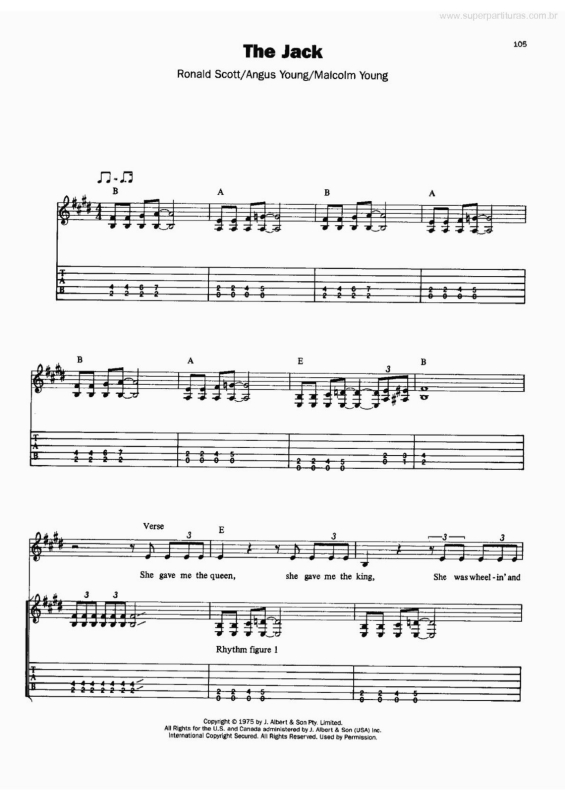 Partitura da música The Jack