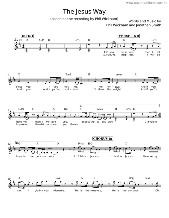 Partitura da música The Jesus Way – Phil Wickham And Brian Johnson