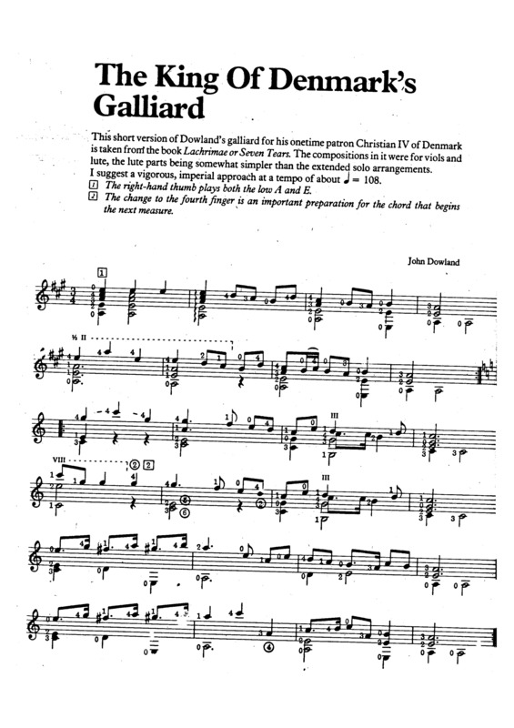 Partitura da música The King Of Denmarks Galliard