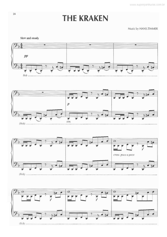 Partitura da música The Kraken (Piratas do Caribe -Pirates of the Caribbean) v.2