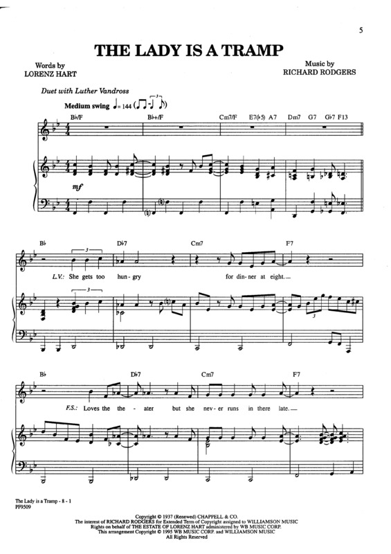 Partitura da música The Lady is a Tramp