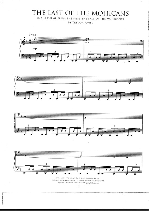 Partitura da música The Last Of The Mohicans (The Last Of The Mohicans)