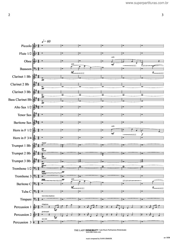 Partitura da música The Last Samurai