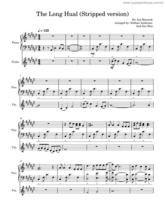 Partitura da música The Long Haul