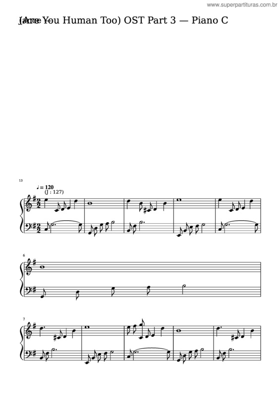 Partitura da música The Longing Dance Are You Human Too Ost Part 3 Piano Cover 1