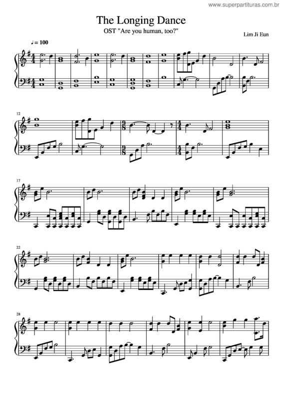 Partitura da música The Longing Dance Ost Are You Human, Too?